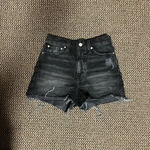 Black high rise distressed BDG urban outfitters denim shorts
